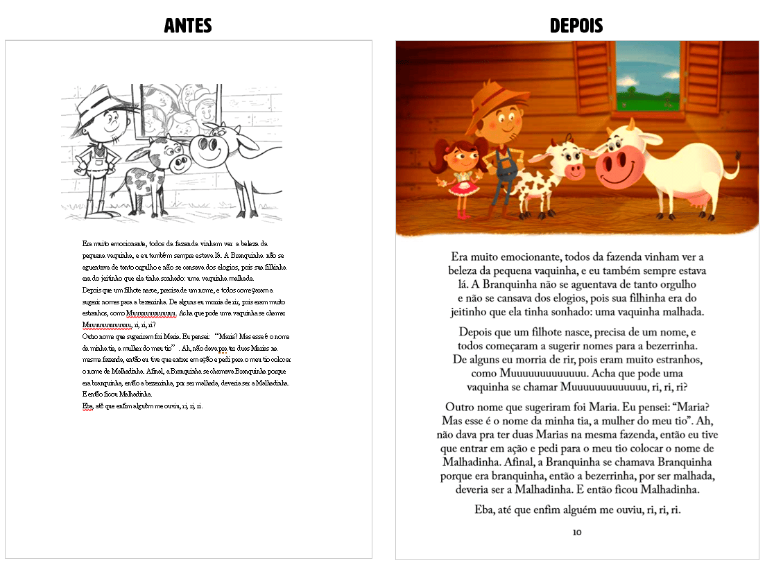 Diagramação de livros: antes e depois